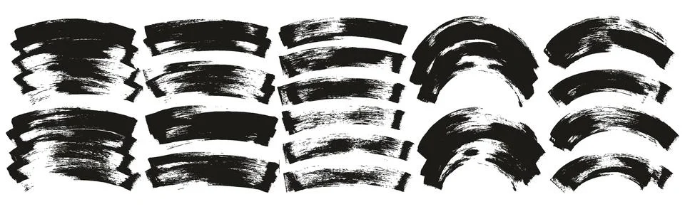 Round Brush Thin Curved Background Artist Brush High Detail Abstract Vector Illustrazione stock