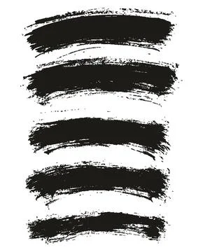 Round Brush Thin Curved Background Artist Brush High Detail Abstract Vector Stock Illustration