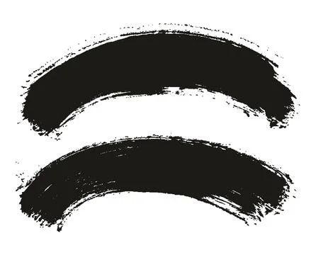 Round Brush Thin Curved Background Artist Brush High Detail Abstract Vector Stock Illustration