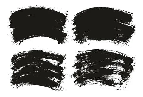 Round Brush Thin Curved Background Artist Brush High Detail Abstract Vector Stock Illustration