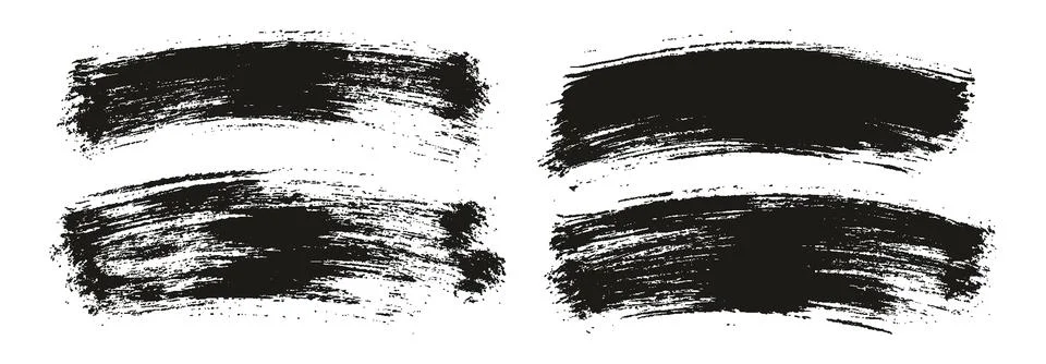 Round Brush Thin Curved Background Artist Brush High Detail Abstract Vector Stock Illustration