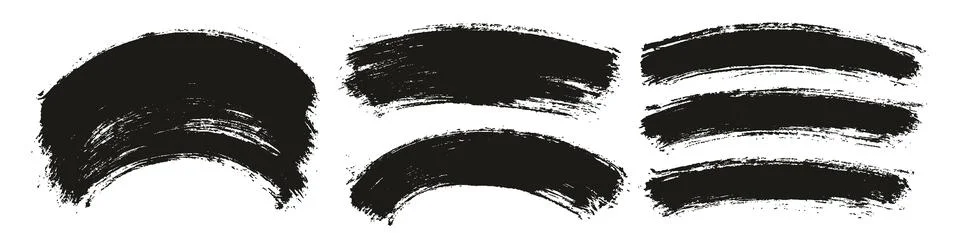 Round Brush Thin Curved Background Artist Brush High Detail Abstract Vector Stock Illustration