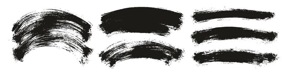 Round Brush Thin Curved Background Artist Brush High Detail Abstract Vector Stock Illustration