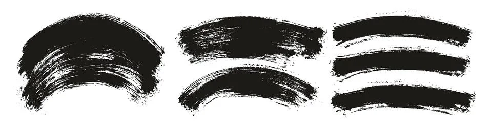 Round Brush Thin Curved Background Artist Brush High Detail Abstract Vector Stock Illustration