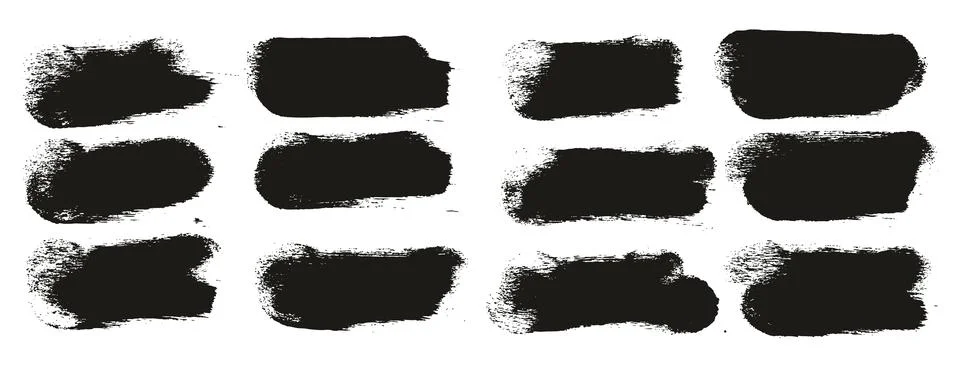 Round Brush Thin Short Background Artist Brush High Detail Abstract Set Stock Illustration