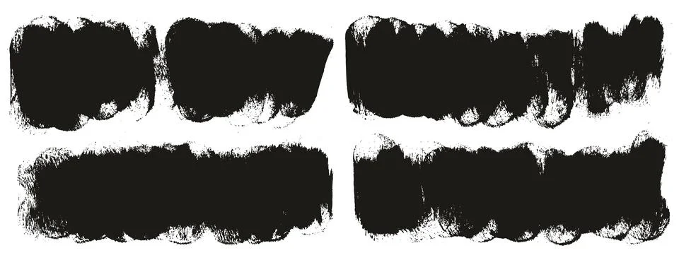 Round Brush Thin Short Background Artist Brush High Detail Abstract Set Stock Illustration