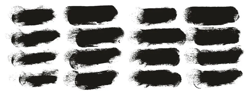 Round Brush Thin Short Background Artist Brush High Detail Abstract Set Stock Illustration