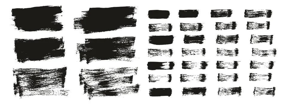 Round Brush Thin Short Background Artist Brush High Detail Abstract Set Stock Illustration