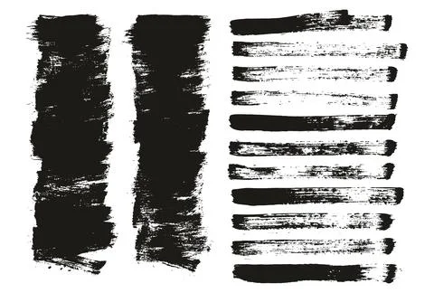 Round Brush Thin Short Background Artist Brush High Detail Abstract Set Stock Illustration