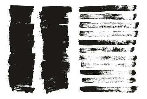 Round Brush Thin Short Background Artist Brush High Detail Abstract Set Stock Illustration