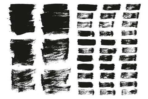 Round Brush Thin Short Background Artist Brush High Detail Abstract Set Stock Illustration