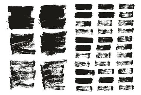 Round Brush Thin Short Background Artist Brush High Detail Abstract Set Stock Illustration