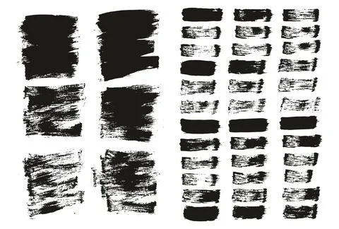 Round Brush Thin Short Background Artist Brush High Detail Abstract Set Stock Illustration
