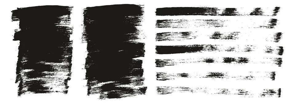 Round Brush Thin Short Background Artist Brush High Detail Abstract Set Stock Illustration