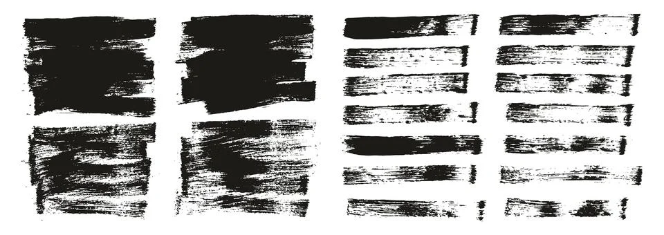 Round Brush Thin Short Background Artist Brush High Detail Abstract Set Stock Illustration