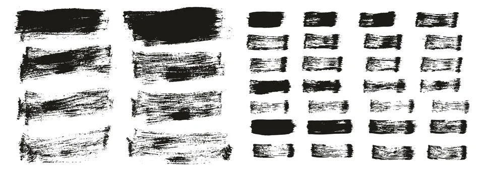 Round Brush Thin Short Background Artist Brush High Detail Abstract Set Stock Illustration