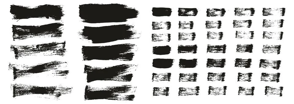 Round Brush Thin Short Background Artist Brush High Detail Abstract Set Illustrazione stock