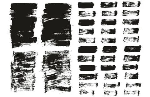 Round Brush Thin Short Background Artist Brush Abstract Vector Background Set Stock Illustration