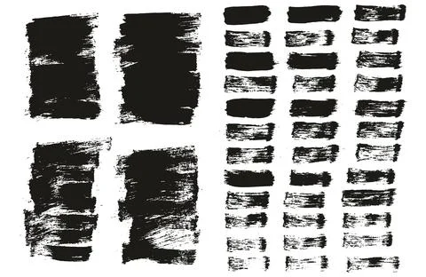 Round Brush Thin Short Background Artist Brush Abstract Vector Background Set 스톡 일러스트