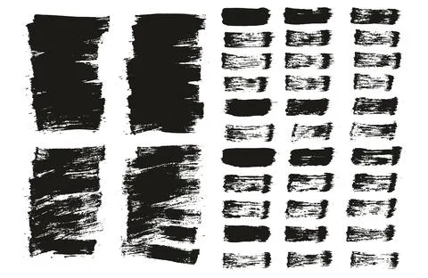 Round Brush Thin Short Background Artist Brush Abstract Vector Background Set Illustrazione stock