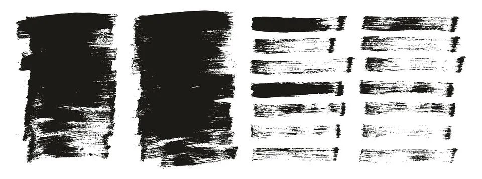 Round Brush Thin Short Background Artist Brush Abstract Vector Background Set Stock Illustration