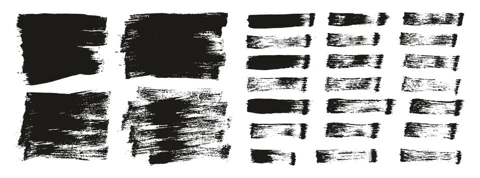 Round Brush Thin Short Background Artist Brush Abstract Vector Background Set Stock Illustration