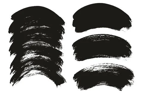 Round Brush Thin Short Background Artist Brush Abstract Vector Background Set Stock Illustration