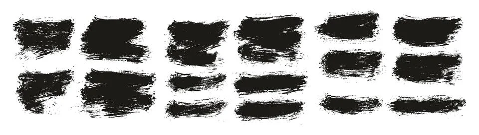Round Brush Thin Short Background Artist Brush Abstract Vector Background Set Illustrazione stock
