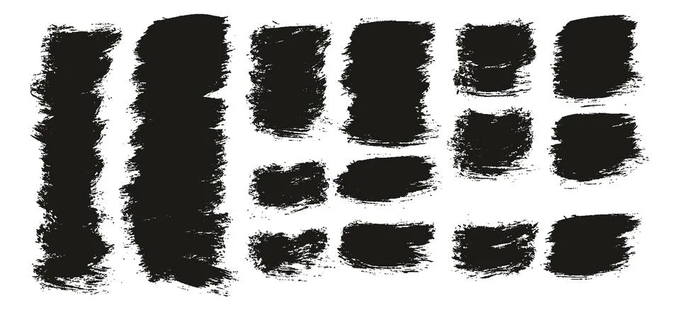 Round Brush Thin Short Background Artist Brush Abstract Vector Background Set Illustrazione stock