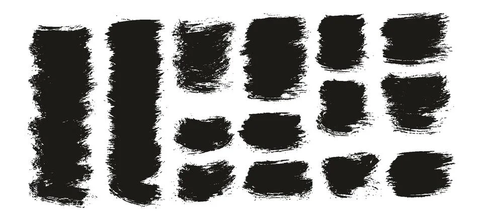 Round Brush Thin Short Background Artist Brush Abstract Vector Background Set 스톡 일러스트