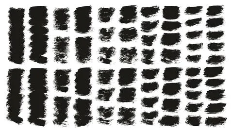 Round Brush Thin Short Background Artist Brush Abstract Vector Background Set Stock Illustration