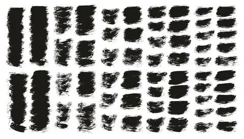 Round Brush Thin Short Background Artist Brush Abstract Vector Background Set Illustrazione stock