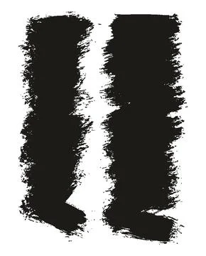 Round Brush Thin Short Background Artist Brush Abstract Vector Background Set Stock Illustration