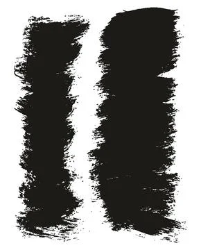 Round Brush Thin Short Background Artist Brush Abstract Vector Background Set Stock Illustration