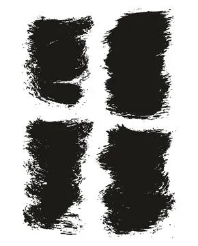 Round Brush Thin Short Background Artist Brush Abstract Vector Background Set Stock Illustration