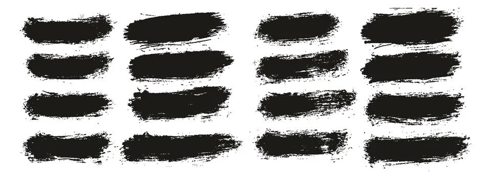 Round Brush Thin Short Background Artist Brush Abstract Vector Background Set Illustrazione stock