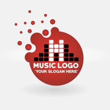 Round bubbles music logo, vector, illustration, eps file Stock Illustration