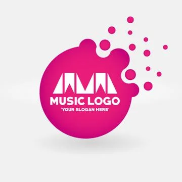 Round bubbles music logo, vector Stock Illustration