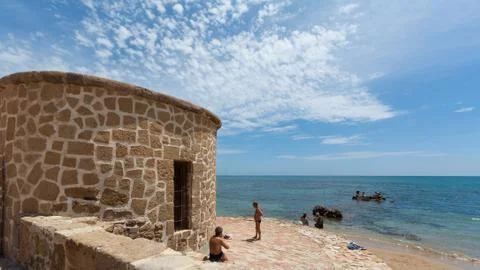 Round building on the beach Stock Photos