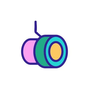 Round built in floodlight icon vector outline illustration Stock Illustration