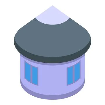 Round bungalow icon isometric vector. Beach house Stock-Illustration