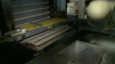 Round buns billets move along a conveyor Stock Footage 73697860