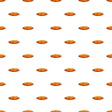 Round buns on a plate seamless repeating pattern Stock Illustration