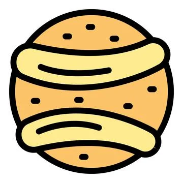 Round burger bun wrapping around beef patty with sesame seeds and cheese Stock Illustration