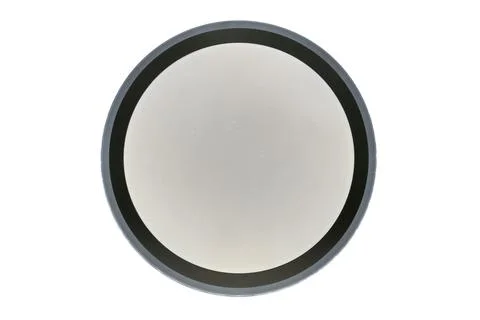 Round burning ceiling lamp isolated on white background Stock Photos