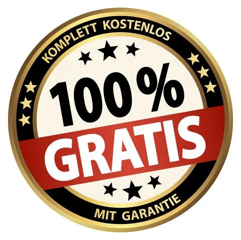Round business button - 100% gratis (german) Stock Illustration