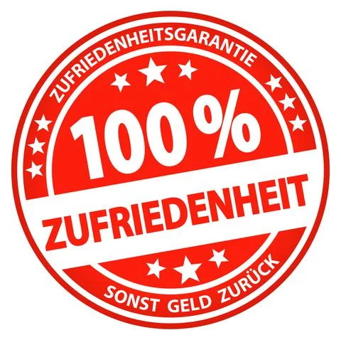 Round business button - 100% satisfaction (german) Stock Illustration