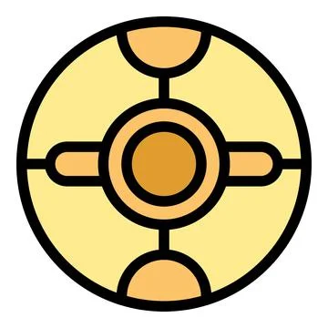 Round button with abstract pattern is being pushed with finger Stock Illustration