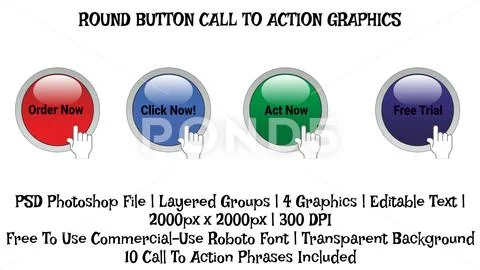Round Button Call To Action Icon, Video Creator Graphic, Influencer Template PSD Template