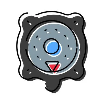 Round button controlling game or car interface Stock Illustration